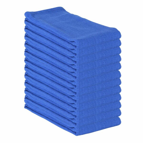 Monarch Brands Huck Towels - 16in x 26in - Blue, 12PK PNP-ABSBNT-BLUE